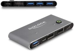 DELOCK DisplayPort KVM 8K 30 Hz kapcsoló USB 5 Gbps