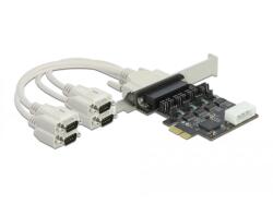 Delock PCI Express Kártya 4 x soros RS-232 tápfeszültséggel 5 V / 12 V