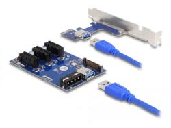 Delock Riser Card PCI Express x1 3 x PCIe x1 50 cm-es USB-kábellel