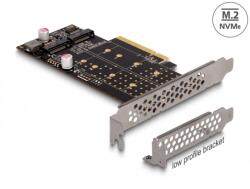 Delock PCI Express x8 kártya - 2 x belső NVMe M. 2 Key M - elágazás - alacsony profilú formatényező