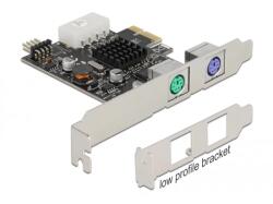 Delock PCI Express x1 kártya 2 x PS/2 porttal és 1 x USB tűfejjel - alacsony profilú formatényező