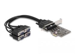 Delock PCI Express Kártya 4 x RS-232 soros csatlakozó