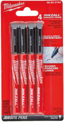 MILWAUKEE INKZALL Filctoll 0, 6 mm hegyű Fekete (4 darabos kiszerelés) 1 db (48223164)
