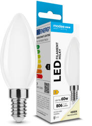 Modee LED Izzó Filament Milky Gyertya C35 7W E14 360° 4000K (806 lumen) ERP (ML-MCF4000K7WE14)