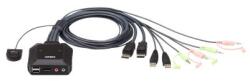 ATEN Switch KVM ATEN CS22DP, 2x USB, Black (CS22DP-AT)