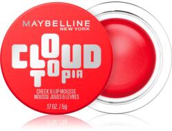 Maybelline New York CloudTopia matt krémes arcpírositó az arcra és a szájra árnyalat 03 Divine Crimson 5 g