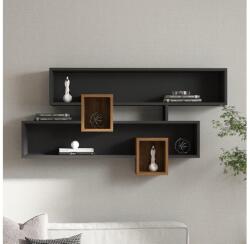 ASIR GROUP Etajeră de perete KAREN 120x72, 2 cm antracit/maro (AS1538) Raft