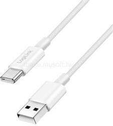 LogiLink USB 2.0 Type-C kábel, C/M - A/M, 480 Mbps, 60W, nejlon, fehér, 1, 5 m (LOGILINK_CU0322) (LOGILINK_CU0322)
