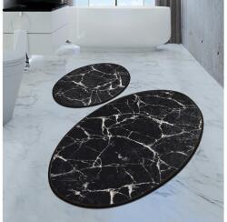Asir SET 2x covoraș pentru baie MARBLE 50x60/60x100 cm negru (AS2031) Covor baie