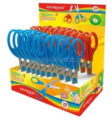 Keyroad Olló balkezes 13 cm tompa fejű 20 db/display Left-handed vegyes színek (KEYROAD_43636) (KEYROAD_43636)