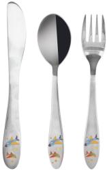 Orion 3 darabos gyermek evőeszköz készlet, Orion, Repülőgép, 15, 5x2, 5x17x2x15, 5x3, 5 cm, Rozsdamentes acélból készült, 3 éves kortól alkalmas gyermekek számára, Biztonságos használat, Ezüst (143617)