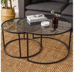 ASIR GROUP SET 2x măsuță de cafea TOKYO d. 60/80 cm negru (AS1570) Masa de cafea