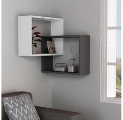ASIR GROUP Etajeră de colț RING 68x68 cm albă/antracit (AS0663) Raft
