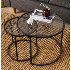ASIR GROUP SET 2x măsuță de cafea TOKYO d. 42/60 cm negru (AS1547) Masa de cafea