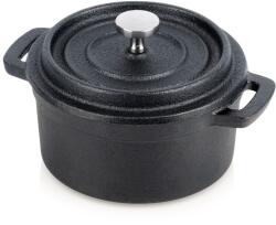 Vilde Öntöttvas edény, Vilde, Kis adagoló- és sütőedény, Fekete, 10 cm, 250 ml Űrtartalom, Magas hőállóság, Kényelmes fogantyúk, Ideális Levesekhez, Pörköltekhez, Sütéshez és Desszertekhez (199073)