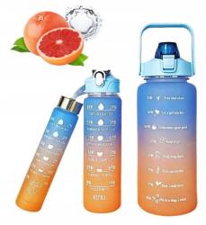  3 db motivációs vizespalack szett, 2000ml, 900ml, 300ml, lila-kék (AZ0010)