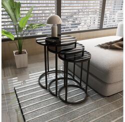 ASIR GROUP SET 3x măsuță laterală ALYA d. 34/42/50 cm negru (AS1555) Masa de cafea