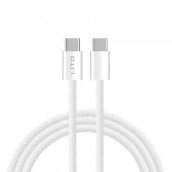 Lito Cablu Date si Incarcare USB-C - USB-C Lito LD04CC, 60W, 1m, Alb - evomag