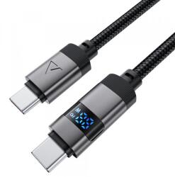 ACEFAST Cablu Date si Incarcare USB-C - USB-C Acefast C15-03 Display, 60W, 1.2m, Negru - evomag