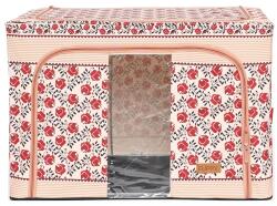 Flippy Összecsukható tárolódoboz, Flippy, 66 l pamut és lenvászon, 52 x 42 x 39 cm, elülső ablak, 2 bejárati ajtó kétirányú cipzárral, fém keret, stabil műanyag alaptartó, hagyományos motívum 7 (132198)