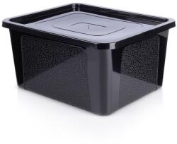 Vilde Tárolódoboz, Vilde, Fedővel, 40x33x20 cm, 20 l, Műanyag, Fekete (568033)