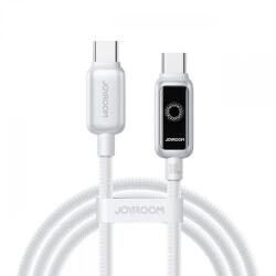 JOYROOM Cablu Date si Incarcare USB-C - USB-C Joyroom S-A55 StarFlight Display, 100W, 1.2m, Alb - evomag