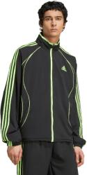 Adidas adidas Originals, Bő fazonú cipzáros pulóver magas gallérral, Fekete, Limezöld, M (JW5866-M)