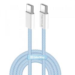 ColorWay Cablu Date si Incarcare USB-C - USB-C ColorWay CW-CBPDCC061, 60W, 1m, Albastru - evomag