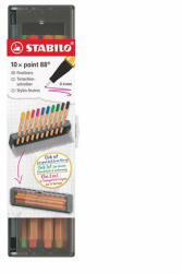 STABILO Tűfilc készlet, 0, 4 mm, STABILO Point 88, 10 db-os asztali készlet (TST88105) (TST88105)