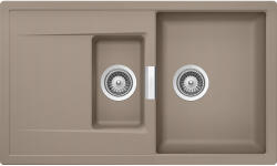 SCHOCK Schock Mono D-150 konyhai mosogatótálca Cristadur Green Line Twilight 860 x 510 mm, gránit kompozit, megfordítható, hagyományos beépítés, taupe szürke (MOND150TWIL)