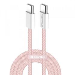 ColorWay Cablu Date si Incarcare USB-C - USB-C ColorWay CW-CBPDCC061, 60W, 1m, Roz - evomag
