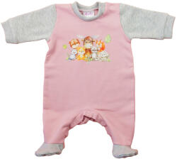 Asti Belül bolyhos, hosszú ujjú baba rugdalózó - Állatos mintával