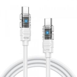 Lito Cablu Date si Incarcare USB-C - USB-C Lito LD05, 60W, 1m, Alb - evomag