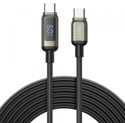 Lito Cablu Date si Incarcare USB-C - USB-C Lito LD15 Display, 60W, 1m, Negru - evomag