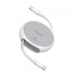BASEUS Cablu Date si Incarcare USB-C - USB-C Baseus Pathfinder Retractable P10368400211-00, 100W, 1m, Alb