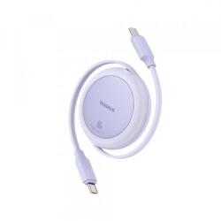 Baseus Cablu Date si Incarcare USB-C - USB-C Baseus Free2Pull Mini Retractable P10364500511-01, 60W, 1m, Mov