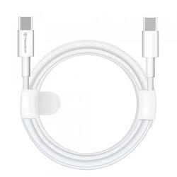 Techsuit Cablu Date si Incarcare USB-C - USB-C Techsuit PCB130, 60W, 1m, Alb - evomag