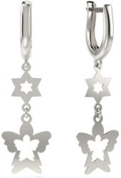  Ezüst Angyalos Csillagos Fülbevaló - 925 Sterling Ezüst