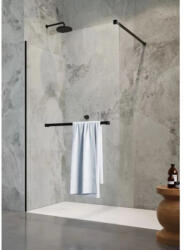 Radaway MODO New Black II 90 Walk-in zuhanyfal törölközőtartóval, bemutató darab