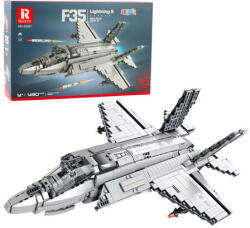 LEAN Toys F-35 Lightning II vadászrepülőgép építőkockák szürke színben 1490 db. 28910 (5905991088905)