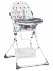 RicoKids asztali szék gyerekeknek, strapabíró fémvázas, levehető tálcás, könnyen karbantartható, 5 pontos biztonsági övek, fehér mintás, 98 x 57 cm