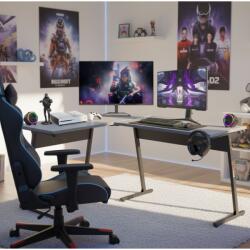 Pepita Xtreme Gamer masă de colț 112x147cm - negru-gri (SG-013)