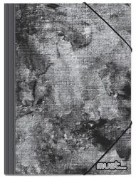 Luna Must: Szürkés-fekete gumis mappa 25x35cm (000585330)