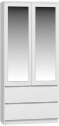 GreenSite SS-90 gardróbszekrény, tükörrel, fehér - pepita