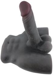 STD Masturbator cu Penis Flexibil si Anus, TPE Realist, Negru, 3.3 kg