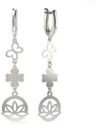  Ezüst Medálfülbevaló - Lótuszvirág és Szerencsehere - 925-ös Ezüst