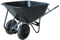  Kétkerekű talicska, Strend Pro Garden Greenlawn Titan, fekete, 180 l, 2 felfújható kerék, műanyag puttony, maximum 180 kg teherbírás (TC2160728)