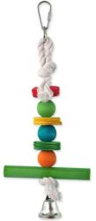 BIRD JEWEL Jucărie pasăre bijuterie trapez agățat din lemn cu clopoțel 30cm (452-31006) - raijucarii