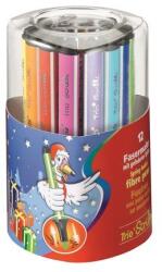 STABILO Filctoll készlet, 1, 5-2 mm, rugós hegy, STABILO Trio Scribbi, 12 különböző szín (368/12-01)