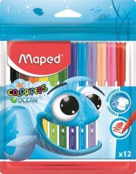 Maped Filctoll készlet, 2 mm, kimosható, MAPED "Color`Peps Ocean", 12 különböző szín (845720)